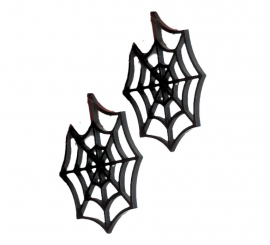 Brincos de teia de aranha preta de 5 cm