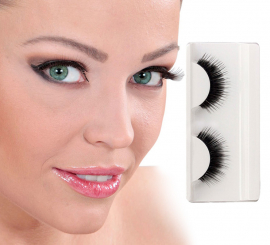 Thick black false eyelashes with glue