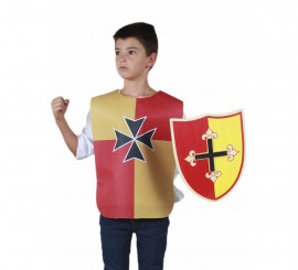 Medieval Red and Yellow Cross Breastplate for Children and Teenagers