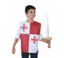 Medieval Double Red Cross Breastplate for Children and Adolescents