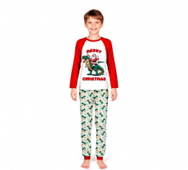 Pijama Navideño de Dino para niños