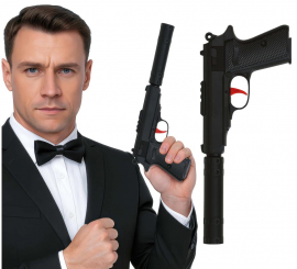 Pistola de Agente Secreto con Silenciador de 29 cm
