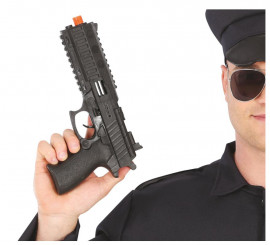 Pistola Disfraz Negra 25 cms > Complementos para Disfraces > Armas de Fuego  para Disfraces > Accesorios para Manos Disfraces