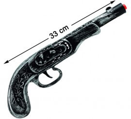 Schwarze Piratenpistole 33 cm