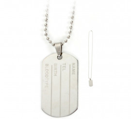 Military Identification Plate with 38 cm chain