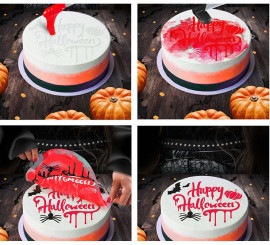 'Happy Halloween' Stencil Cake Decorating 25cm