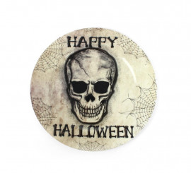 Prato Caveira Feliz Halloween 33x1,7 cm