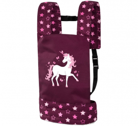 Portabebés de lujo de Unicornio rosa y morado para Muñecas