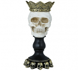 Bougeoir en résine tête de mort 25x12 cm