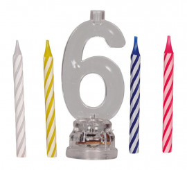 Led candle holder No. 6 with 4 candles, 13 cm