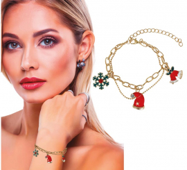 Christmas Bell, Hat and Snowflake Bracelet Christmas Bell, Hat and Snowflake Bracelet