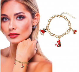 Christmas Bells and Cane Bracelet