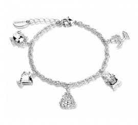 White gold bracelet Beauty and the Beast Disney Characters