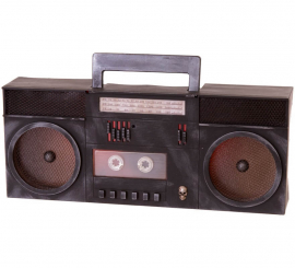 Radiocassete fantasma com luz e som 40X16X7 cm