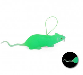 Mouse luminescente con corda in plastica da 11 cm