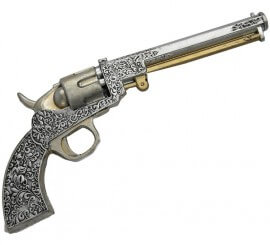 Foam Silver Steampunk Revolver 39x5 cm