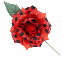 Sevillana rose or red Chulapa with black polka dots and a 15 cm rod