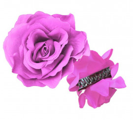 Large lilac Flamenco Rose with 15 cm clip