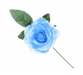 Rose flamenco moyenne bleu turquoise 13 cm