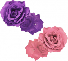 Rose sévillane ou Chulapa de 9 cm avec clip en différentes couleurs