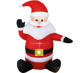 Père Noël gonflable avec lumières LED, 124 cm