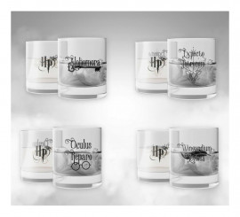 Set of four Harry Potter Spells glass glasses