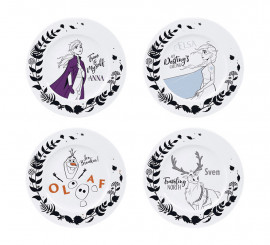 Set of 4 Frozen DISNEY porcelain plates