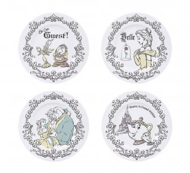 Conjunto de 4 pratos A Bela e a Fera Disney