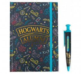 Conjunto de cadernos e canetas Harry Potter Hogwarts Alumni