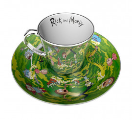 Rick and Morty Coffee Cup and Saucer Set