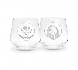 Jack and Sally Nightmare Before Christmas Glasses Set