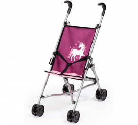 Sillita Paraguas rosa y morado de Unicornio para Muñecas