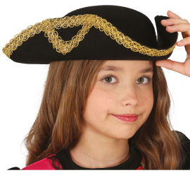 Sombrero Almirante o Pirata de fieltro infantil