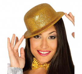 Gold frosted bowler hat