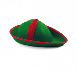 Sombrero de Arquero del Bosque verde y rojo