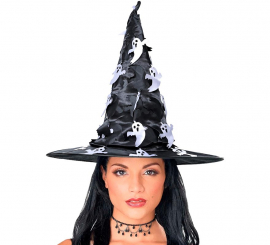 Chapéu de Bruxa com Fantasma Pendurado