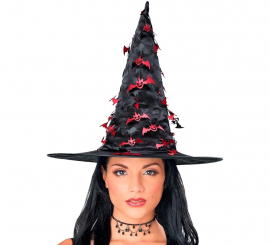 Witch Hat with Hanging Bat