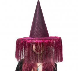 Chapéu de Bruxa Roxo com Franjas