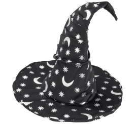 Sombrero de Bruja o Mago con Luna y Estrellas Infantil