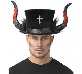 Devil's Top Hat with Horns and Marabou