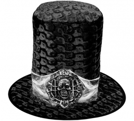 Black Velvet Skull Top Hat Black Velvet Skull Top Hat