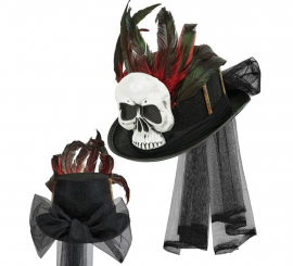 Voodoo-Zylinder, Totenkopf und Knochen