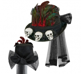 Sombrero de Copa Vudú Calaveras