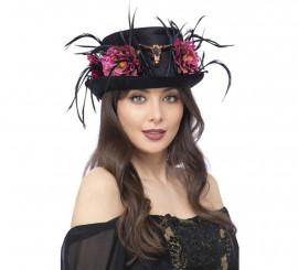 Floral Gothic Voodoo Top Hat