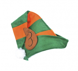 Green and orange Elf hat with ears