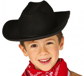 Black children's felt cowboy hat