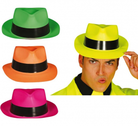 Plastic Gangster Hat Assorted Colors