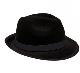 Children's Black Felt Gangster Hat