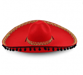 Adult Red Mexican Mariachi Hat