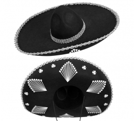 Sombrero de Mariachi Mexicano negro adulto